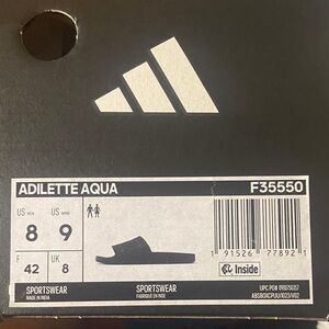 adidas Adilette Aqua Black Slide Sandals